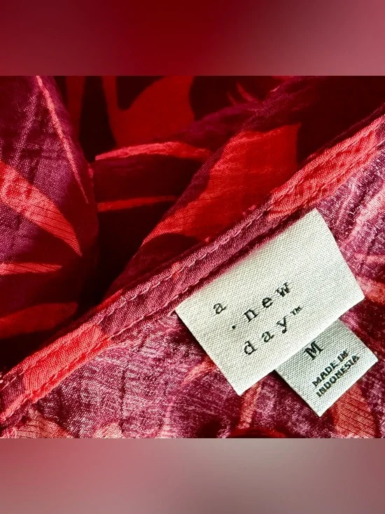 Women’s Tiered Maxi Dress - A New Day.. Burgundy Floral - Picture 5 of 6